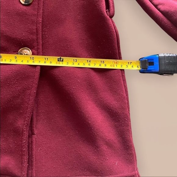 G BY GUESS | Burgundy Pea Coat Jacket - Picture 3 of 7